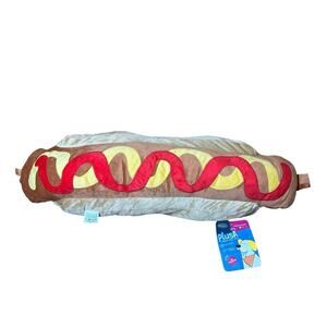 Plush Mega Hot Dog Stuffed Pet Toy Crinkle Squeakers Chew Strength Jumbo 25"